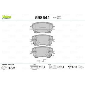 Bremsbeläge 598641 von VALEO günstig für 34,47 € online kaufen