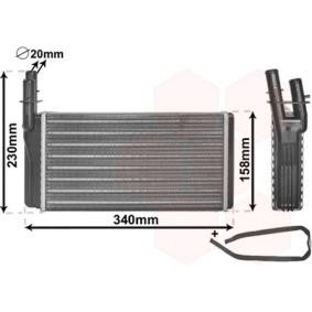 Compre Permutador de calor, aquecimento do habitáculo da VAN WEZEL 73006074 a um preço baixo por 43,76 €