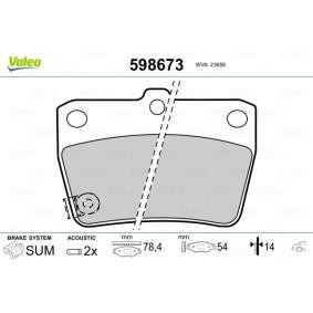 Achetez des Plaquettes de frein VALEO 598673 à prix pour 26,01 €