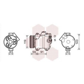Achetez des Compresseur de climatisation VAN WEZEL 5200K121 à prix pour 541,53 €