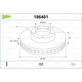 Bremsscheiben des Herstellers VALEO - Originalware Artikelnummer: 186401