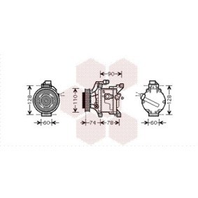 Achetez des Compresseur de climatisation VAN WEZEL 5300K450 à prix pour 709,07 €