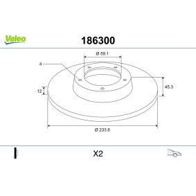 Bremsscheibe für NISSAN von VALEO