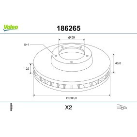 Bremsscheibe 186265 von VALEO günstig für 64,43 € online kaufen