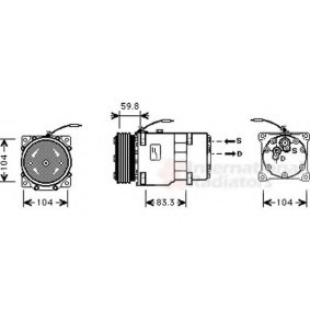 Achetez des Compresseur de climatisation VAN WEZEL 4300K402 à prix pour 898,13 €