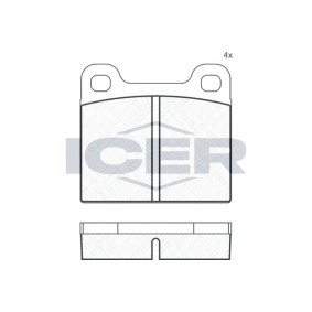Achetez des Plaquettes de frein ICER 180162 à prix pour 17,35 €