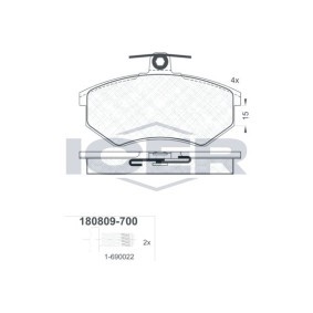 Achetez des Plaquettes de frein ICER 180809-700 à prix pour 13,94 €