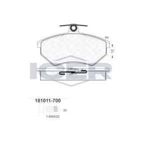 Achetez des Plaquettes de frein ICER 181011-700 à prix pour 23,10 €