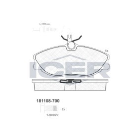 Bremsbeläge 181108-700 von ICER günstig für 22,69 € online kaufen