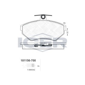 Achetez des Plaquettes de frein ICER 181156-700 à prix pour 22,57 €