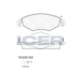 Achetez des Plaquettes de frein ICER 181255-702 à prix pour 28,87 €