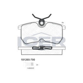Acquista Kit pastiglie freni da ICER 181265-700 a buon mercato per soli 14,80 €