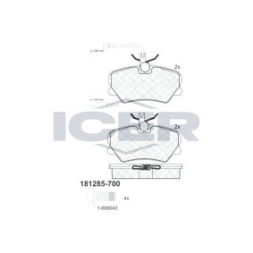 Achetez des Plaquettes de frein ICER 181285-700 à prix pour 12,66 €