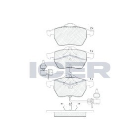 Achetez des Plaquettes de frein ICER 181362 à prix pour 26,46 €