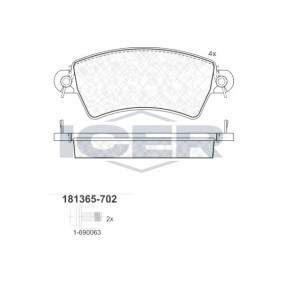 Achetez des Plaquettes de frein ICER 181365-702 à prix pour 26,14 €