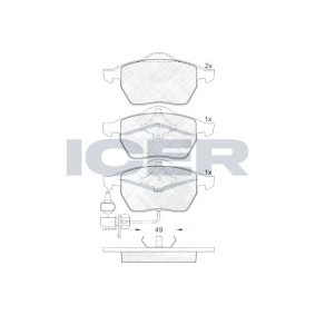 Achetez des Plaquettes de frein ICER 181384 à prix pour 24,74 €