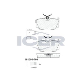 Achetez des Plaquettes de frein ICER 181393-700 à prix pour 25,24 €