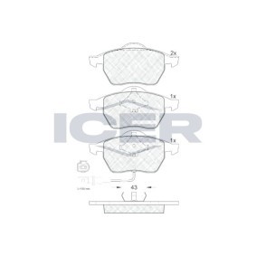 Achetez des Plaquettes de frein ICER 181396 à prix pour 29,08 €