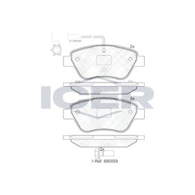 Achetez des Plaquettes de frein ICER 181444-203 à prix pour 29,80 €