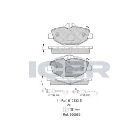 Bremsbeläge für MERCEDES-BENZ von ICER