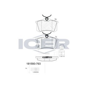 Achetez des Plaquettes de frein ICER 181593-703 à prix pour 25,26 €