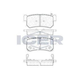 Achetez des Plaquettes de frein ICER 181646 à prix pour 23,24 €