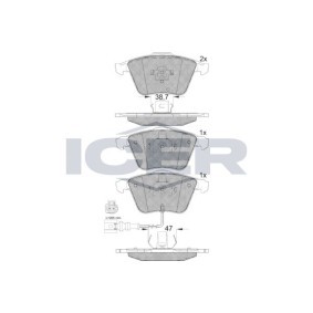 Achetez des Plaquettes de frein ICER 181653 à prix pour 45,85 €