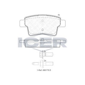 Achetez des Plaquettes de frein ICER 181853 à prix pour 31,07 €