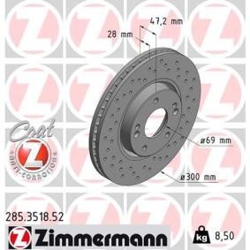 Bremsscheibe 285.3518.52 von ZIMMERMANN günstig für 108,09 € online kaufen