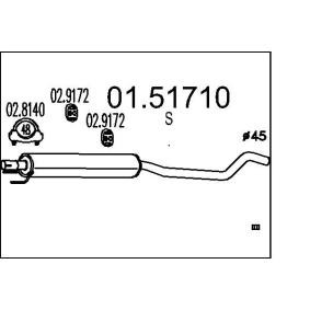 Mittelschalldämpfer 01.51710 OPEL MERIVA von MTS