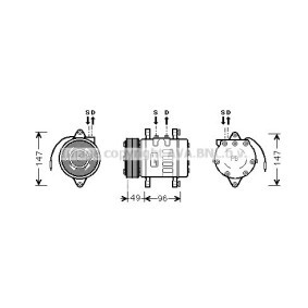 Achetez des Compresseur de climatisation PRASCO FTK365 à prix pour 907,92 €