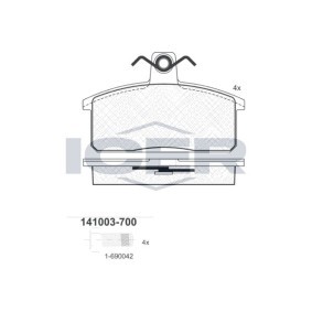 Comprar Juego de pastillas de freno de ICER 141003-700 a bajo precio de 20,76 €