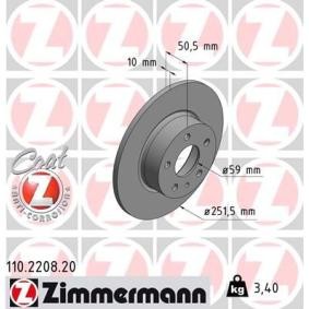 Bremsscheibe 110.2208.20 von ZIMMERMANN günstig für 35,11 € online kaufen