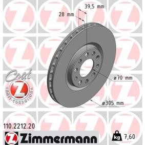 Bremsscheibe 110.2212.20 von ZIMMERMANN günstig für 67,94 € online kaufen