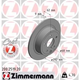 Bremsscheibe 200.2519.20 von ZIMMERMANN günstig für 52,70 € online kaufen