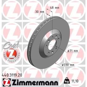 Bremsscheibe 440.3119.20 von ZIMMERMANN günstig für 74,53 € online kaufen