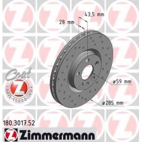 Achetez des Disque de frein ZIMMERMANN 180.3017.52 à prix pour 246,81 €
