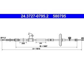 Handbremsseil 24.3727-0795.2 von ATE günstig für 25,40 € online kaufen