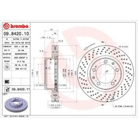 Achetez des Disque de frein BREMBO 09.8420.11 à prix pour 86,67 €