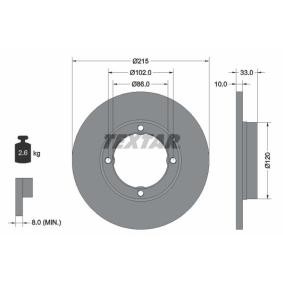 Achetez des Disque de frein TEXTAR 92043800 à prix pour 40,34 €