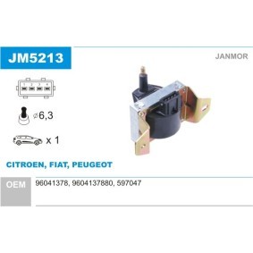 Zündspule für PEUGEOT von JANMOR