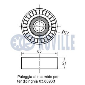 Umlenkrolle, Zahnriemen 57007 von RUVILLE günstig für 16,36 € online kaufen