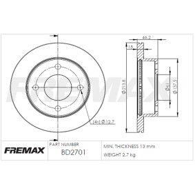 Bremsscheibe BD-2701 von FREMAX günstig für 42,42 € online kaufen