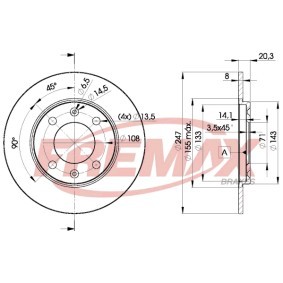 Bremsscheibe für PEUGEOT von FREMAX