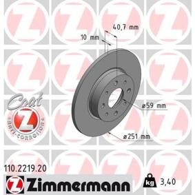 Bremsscheibe 110.2219.20 von ZIMMERMANN günstig für 41,04 € online kaufen