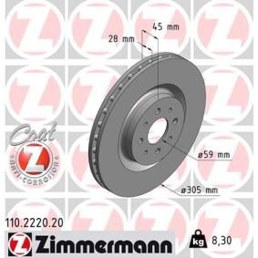 Bremsscheibe 110.2220.20 von ZIMMERMANN günstig für 73,87 € online kaufen
