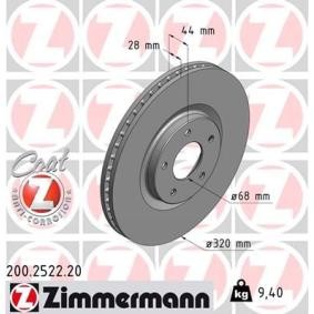 Bremsscheibe 200.2522.20 von ZIMMERMANN günstig für 77,15 € online kaufen