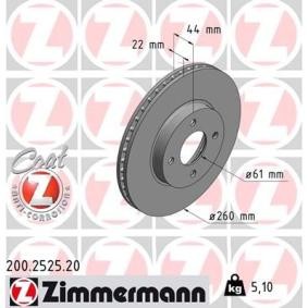 Bremsscheibe 200.2525.20 von ZIMMERMANN günstig für 48,50 € online kaufen