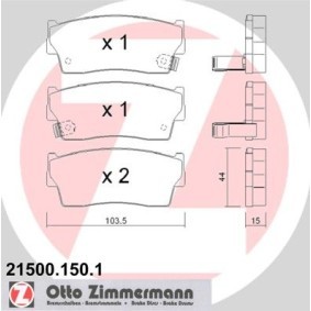 Köp Bromsbelägg av ZIMMERMANN 21500.150.1 till det låga priset 1736,11 kr