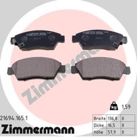 Köp Bromsbelägg av ZIMMERMANN 21694.165.1 till det låga priset 563,03 kr